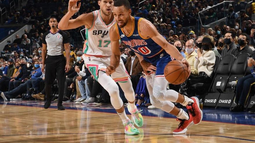 Stephen Curry ante los Spurs de San Antonio