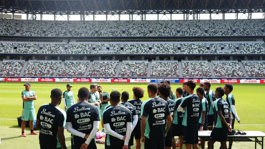 Selección de Panamá en el estadio de Tokio