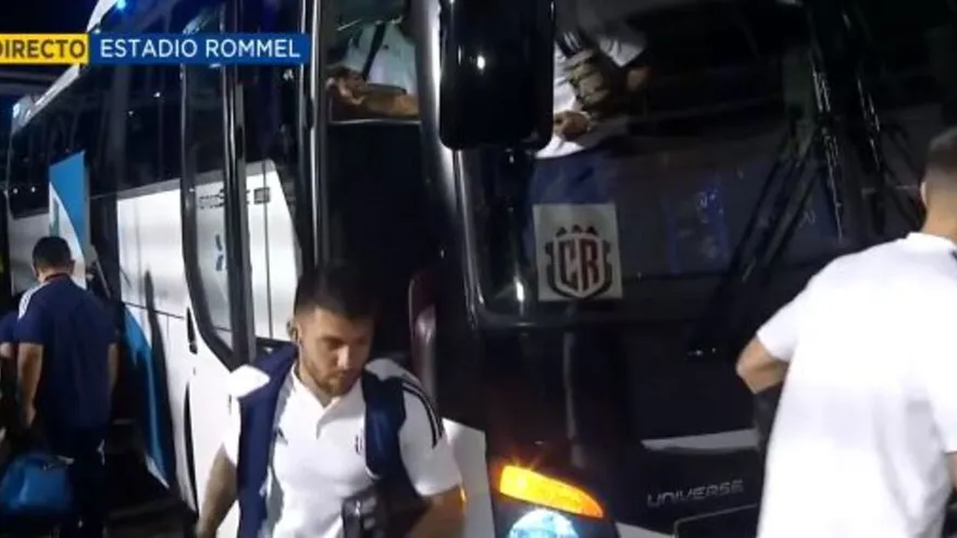 Así llegó la selección de Costa Rica al estadio Rommel Fernández Gutiérrez