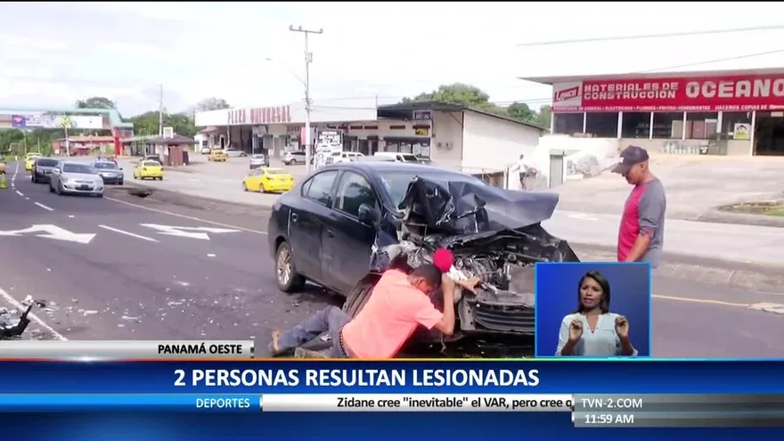 “Colisión entre sedán y bus deja 2 heridos en Arraiján”