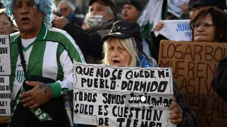Protestas de jubilados en Argentina