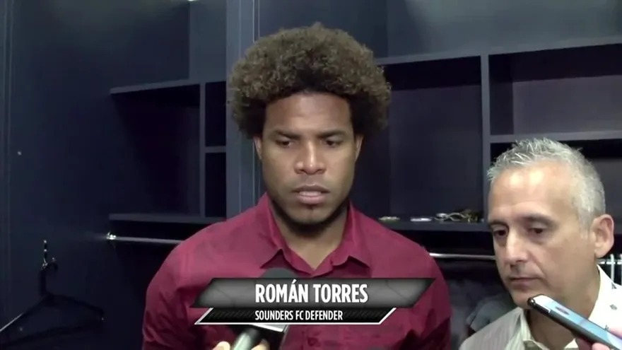 Román Torres desde su locker room luego del debut con el Seattle Sounders