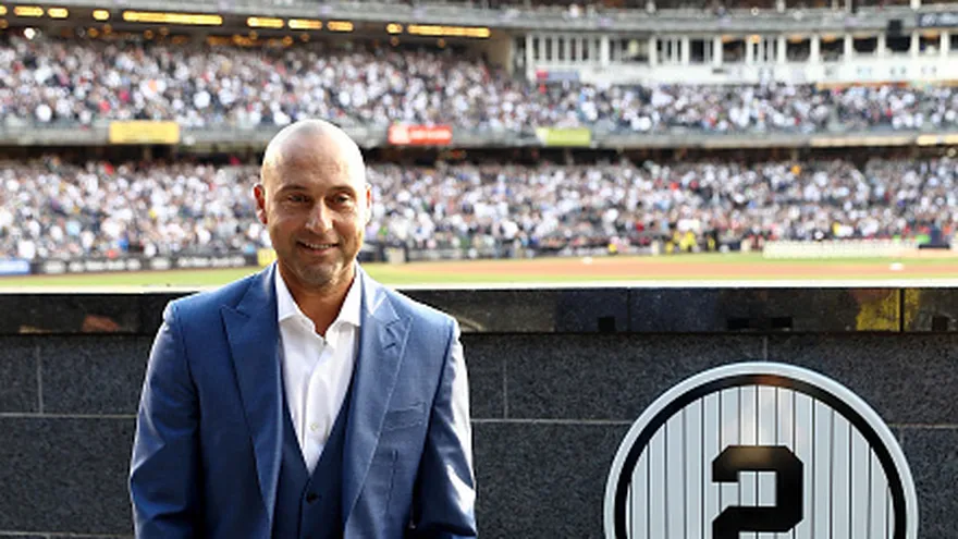 Derek Jeter junto a su sobrino Jalen