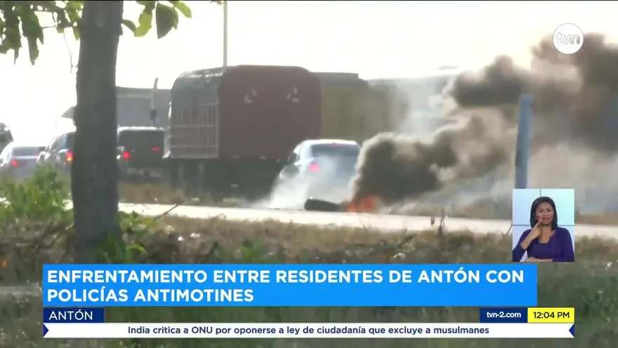 Residentes de comunidades en Coclé se enfrentan a la Policía Nacional