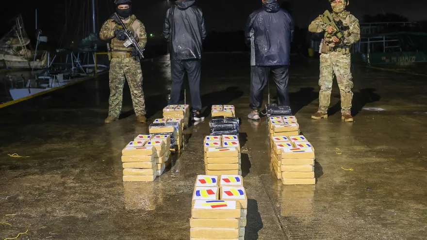 Incautación de droga y personas aprehendidas en Guna Yala