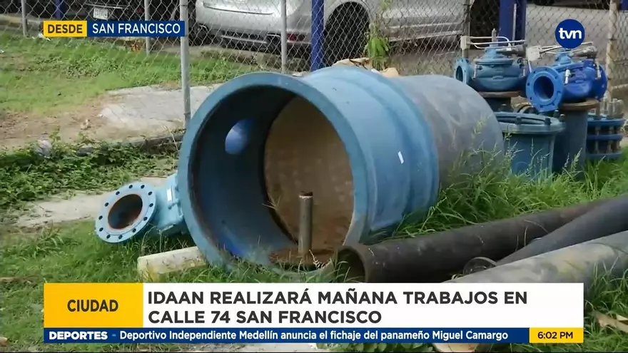 El IDAAN realizará trabajos en San Francisco para mejorar la línea de conducción
