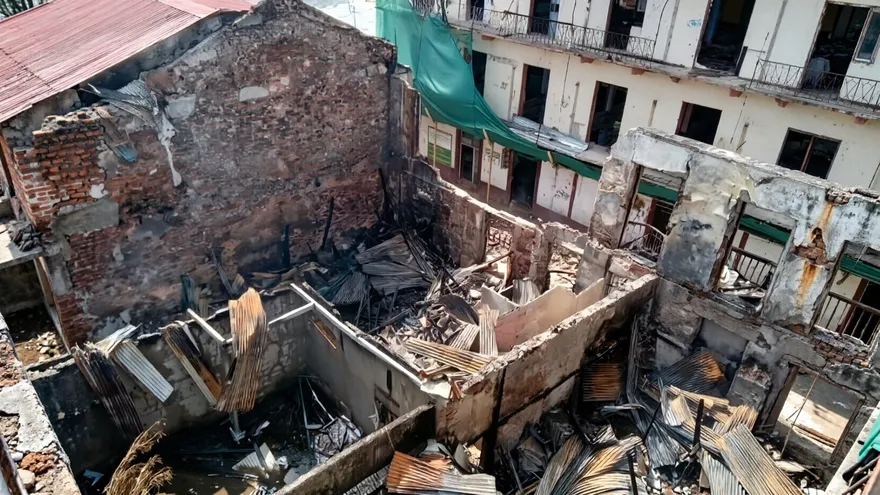 Imágenes de la vivienda que se incendió en San Felipe.