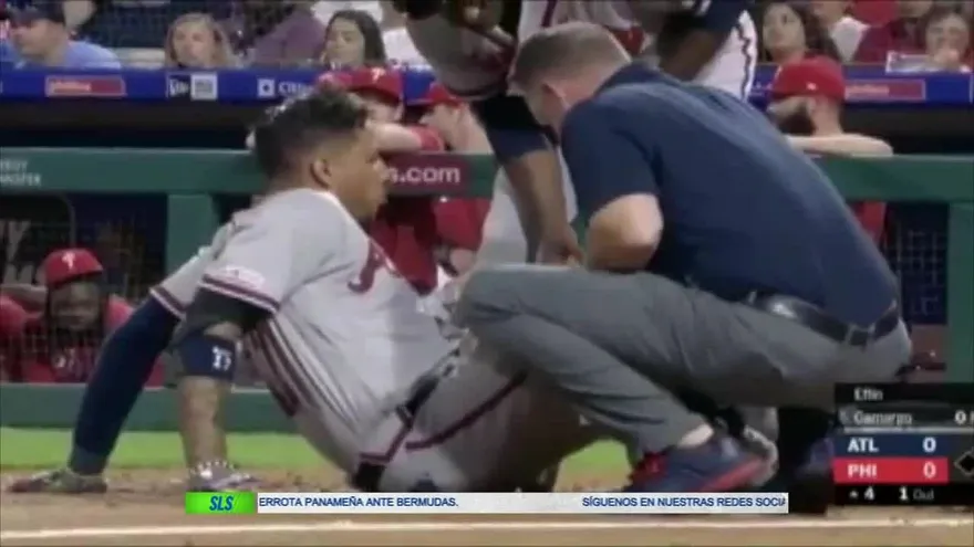 Johan Camargo se llevó un gran susto en partido de las Grandes Ligas