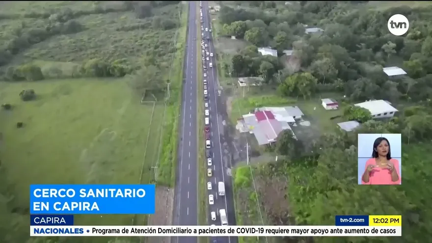 Congestionamiento por cerco sanitario en Capira