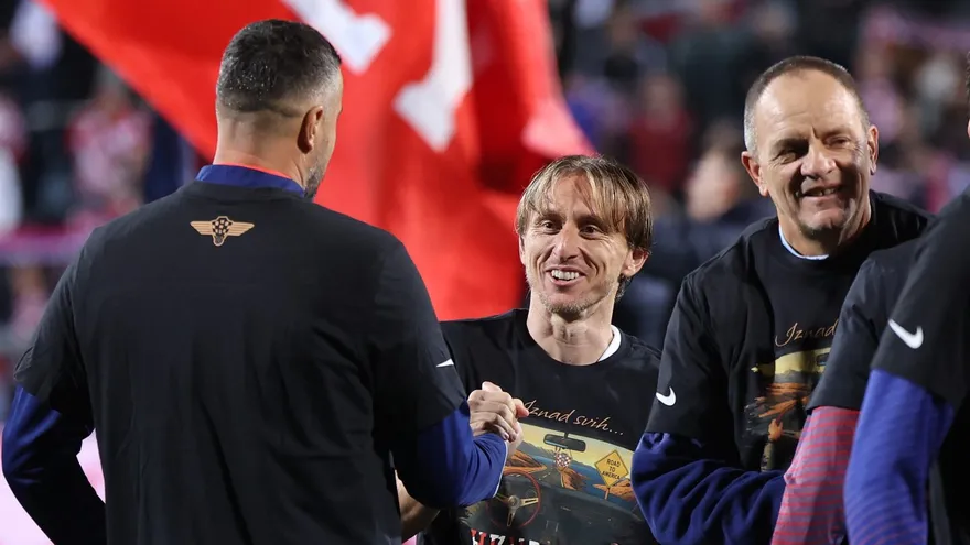 Luka Modric celebra la clasificación de Croacia al Mundial 2026