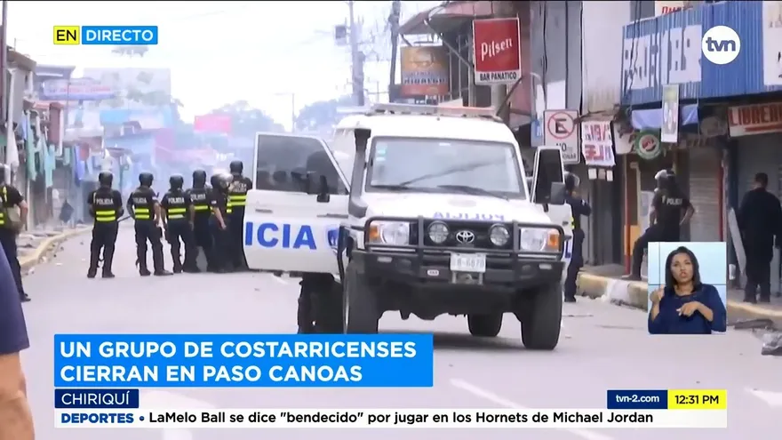 Costarricenses protestan en frontera con Panamá