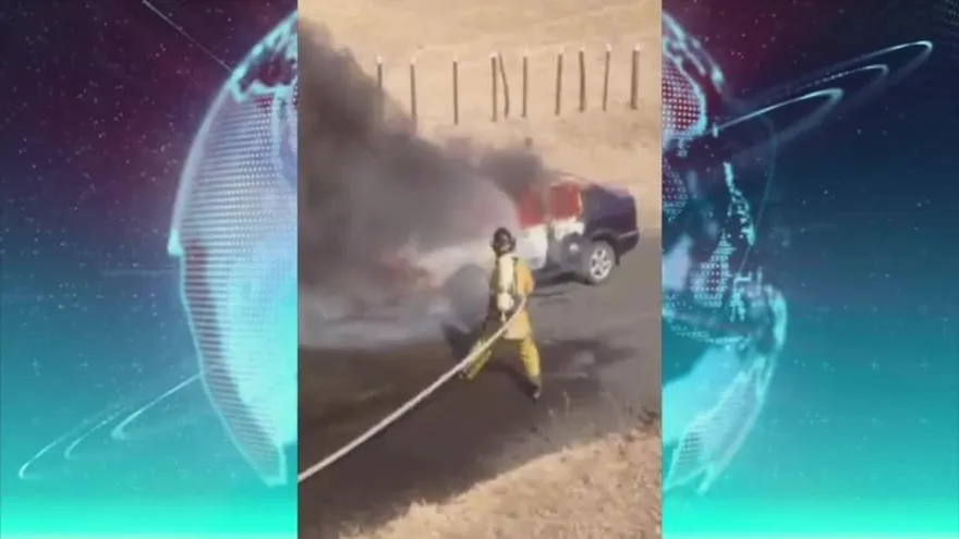Incendio de automóvil en Las Tablas acaba con pasto mejorado