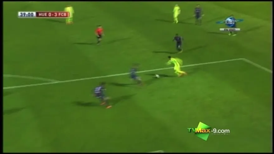 Gol de Pedro, Huesca 0-3 Barcelona, Medio tiempo