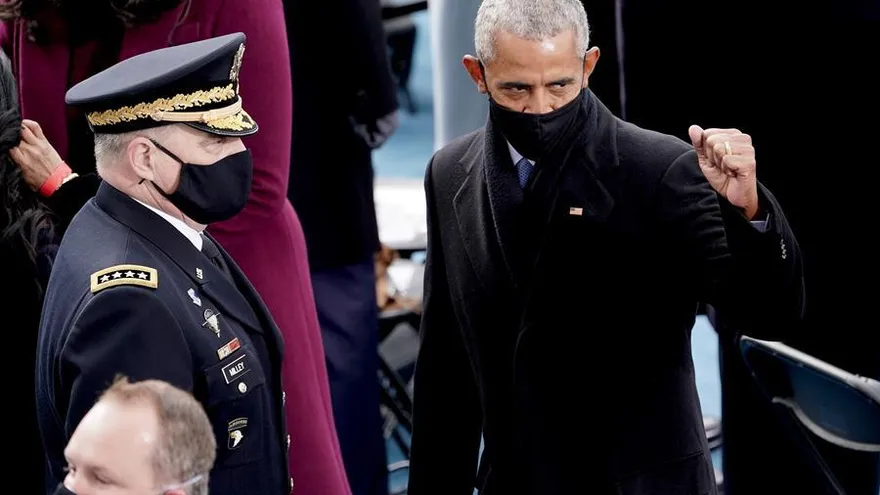 El expresidente de EEUU, Barack Obama, en el acto de inauguración del mandato de Joe Biden, el pasado 20 de enero en Washington.
