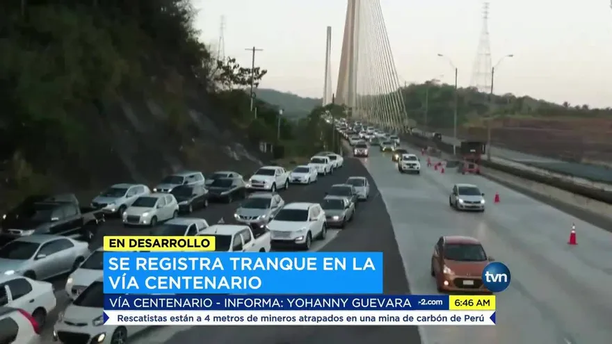 Trabajos en vía Centenario generan tranque