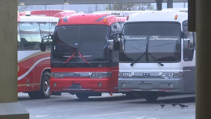 Autobuses en la terminal de Albrook.