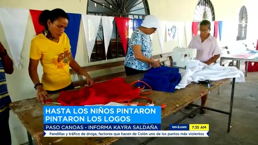 La comunidad en Paso Canoas se une para decorar con logos de la JMJ