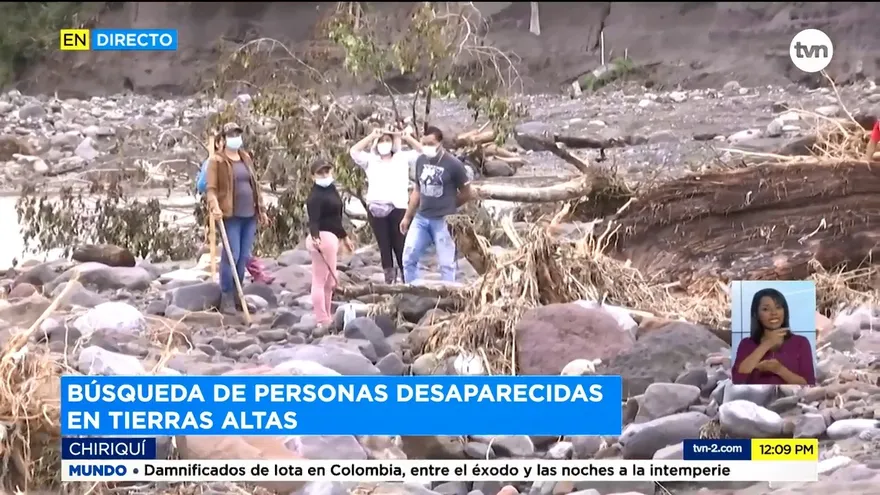 Sinaproc continúa búsqueda de personas desaparecidas en Chiriquí