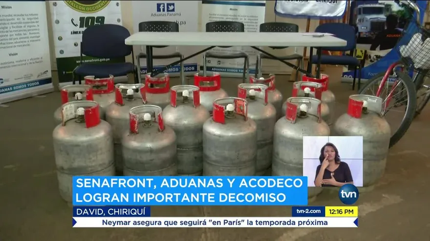 Decomisan tanques de gas en zona fronteriza