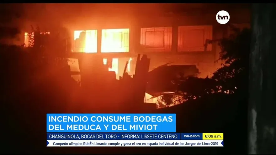 Incendio afecta bodegas del Meduca y el Miviot en Changuinola