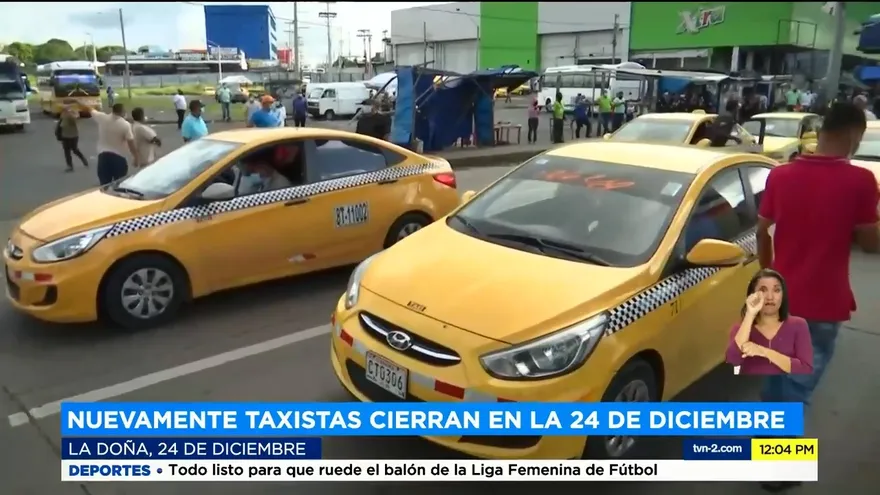 Taxistas reabren vía luego de cierres en 24 de Diciembre