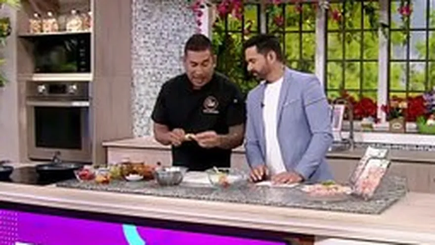 Receta: Brochetas de camarón y piña