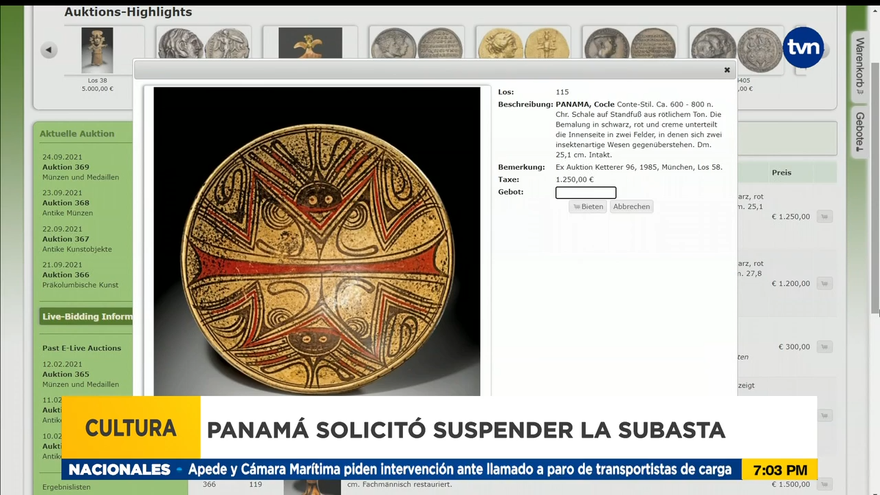 Panamá solicitó suspender la subasta de piezas precolombinas en Alemania