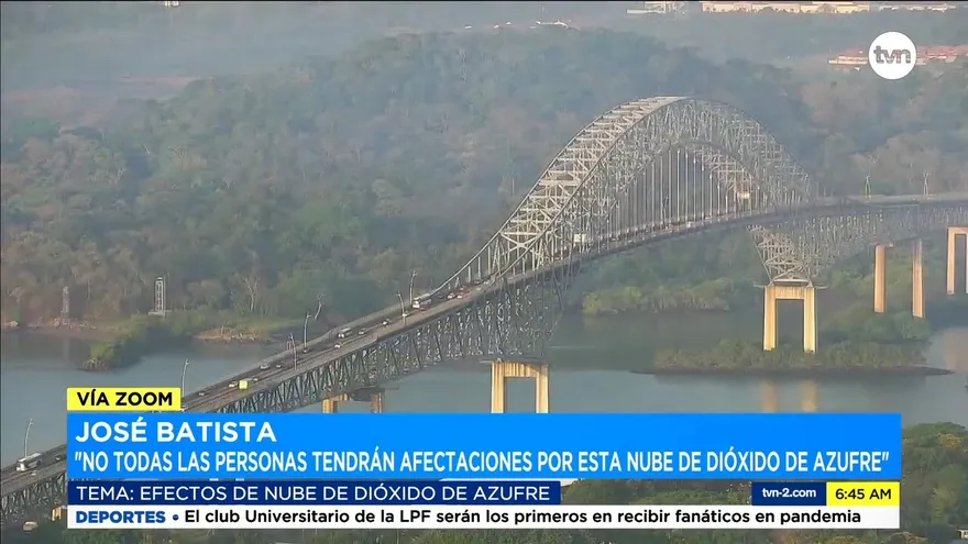 Explican fenómeno de nube de dióxido de azufre y efectos a la salud