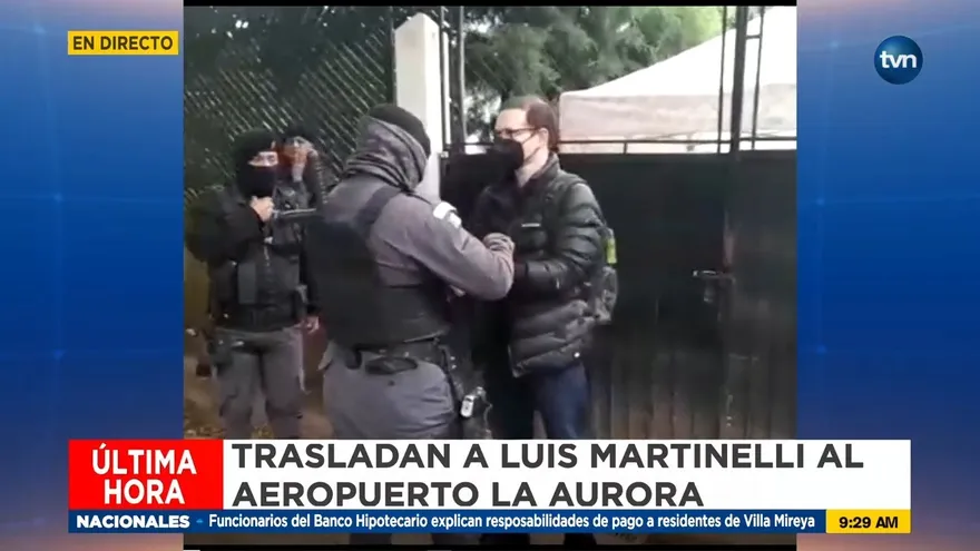 Traslado de Luis Enrique Martinelli al aeropuerto La Aurora en Guatemala