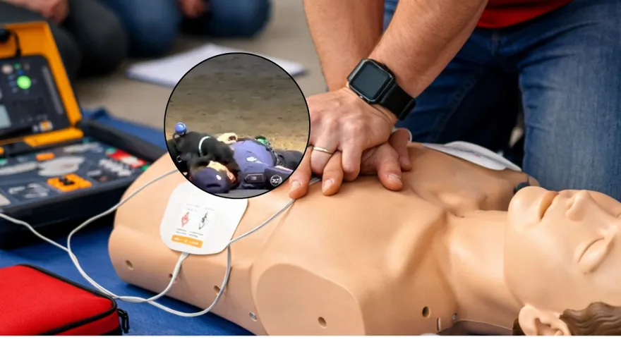 Foto generada con IA sobre RCP y en una burbuja el perro Paco