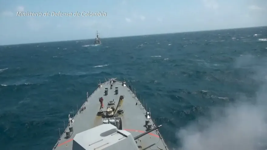 Ejercicios militares en el mar Caribe.