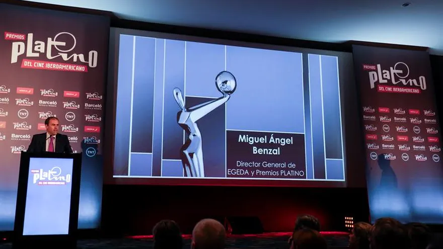 Miguel Ángel Benzal, director general de la Entidad de Gestión de Derechos de los Productores Audiovisuales (Egeda) y de los Premios Platino durante la ceremonia de anuncio de nominaciones de los Premios Platino, en Buenos Aires.