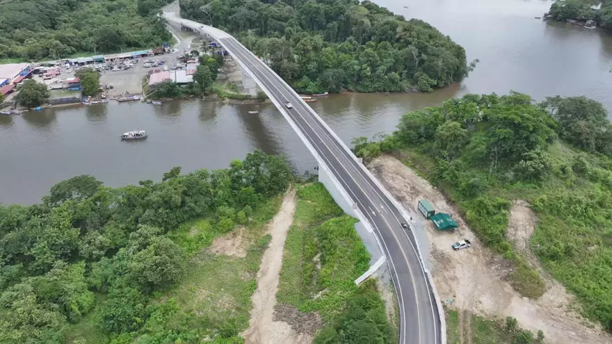Vista aérea del puente de Coquira