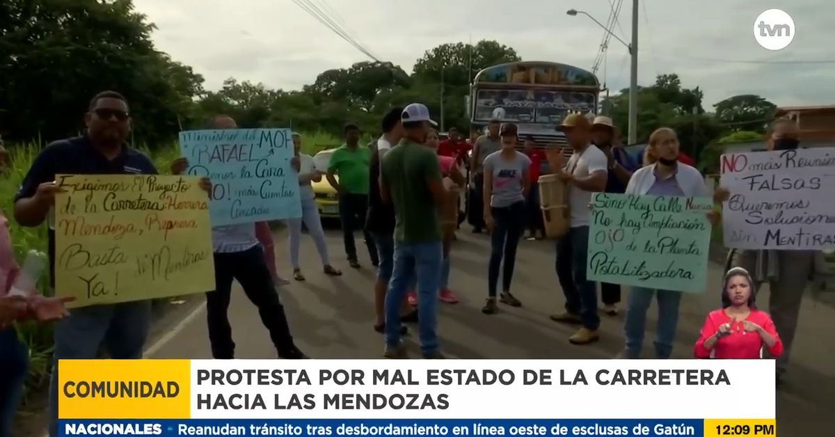 Protestan por mal estado de la vía hacia Las Mendozas de La Chorrera ...