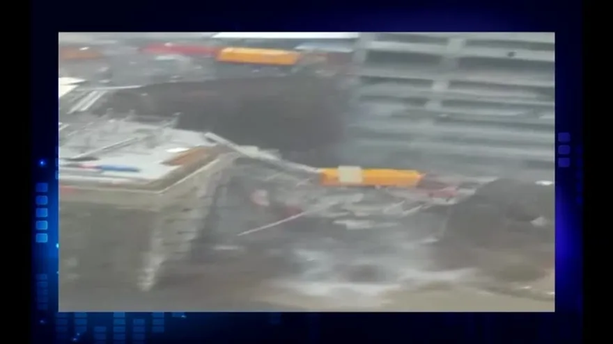 Captan video de impactante derrumbe de edificio en construcción