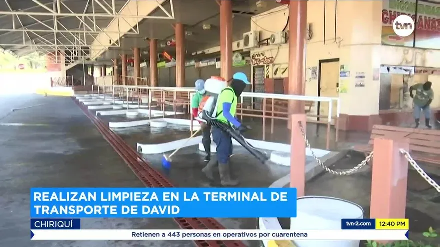 Realizan limpieza en terminal de transporte de David