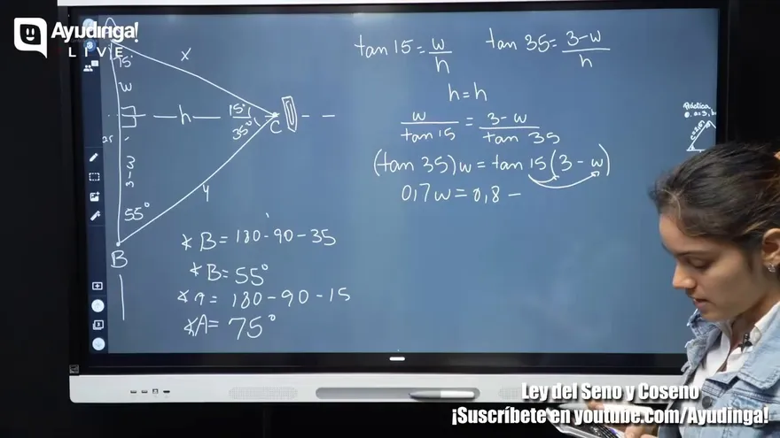 Ayudinga Matemáticas 10° Aplicaciones Ley del Seno y Coseno _ Ejemplos (Parte II) 7 de agosto de 2020