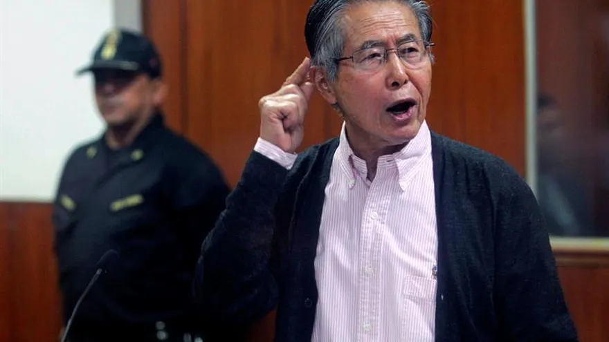 Fotografia tomada el 15/05/2016 el expresidente peruano Alberto Fujimori realiza una exposición de sus argumentos de defensa.