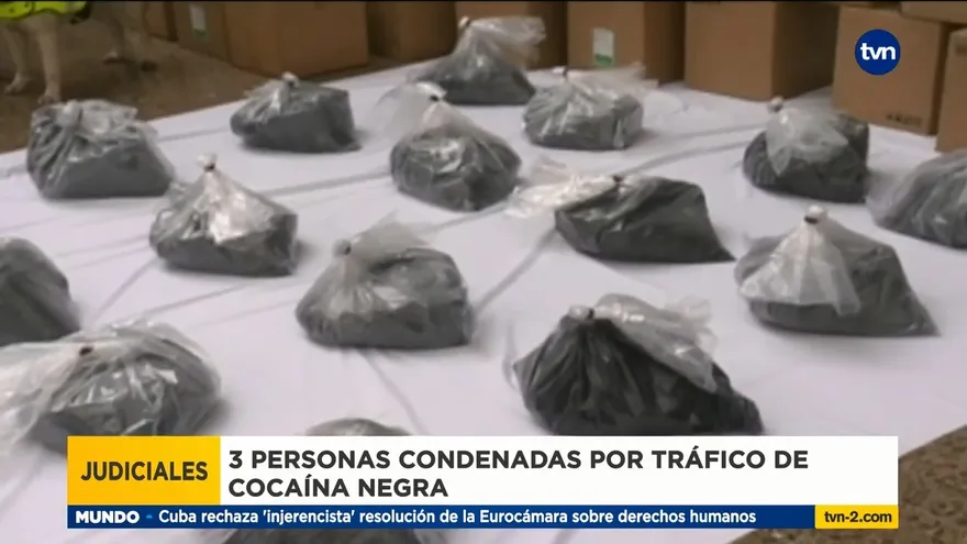 Tres condenados en Colón por tráfico de cocaína negra