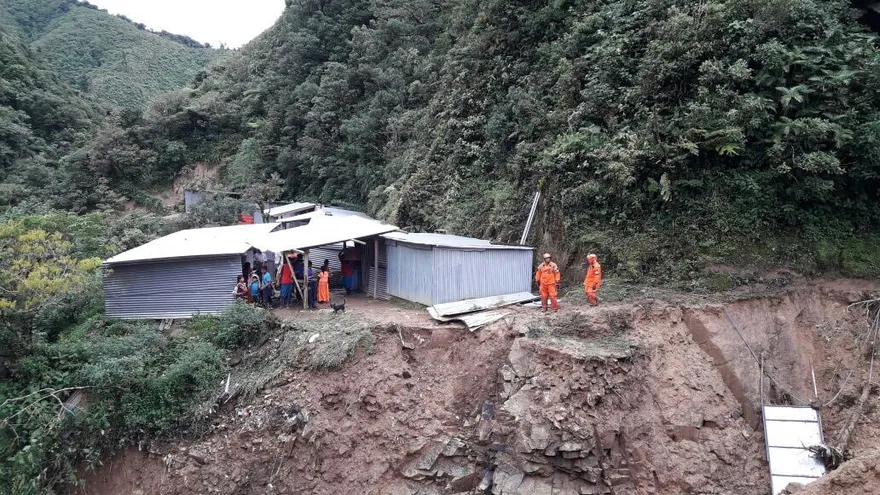 Zona donde ocurrió el deslave en Cerro Colorado.