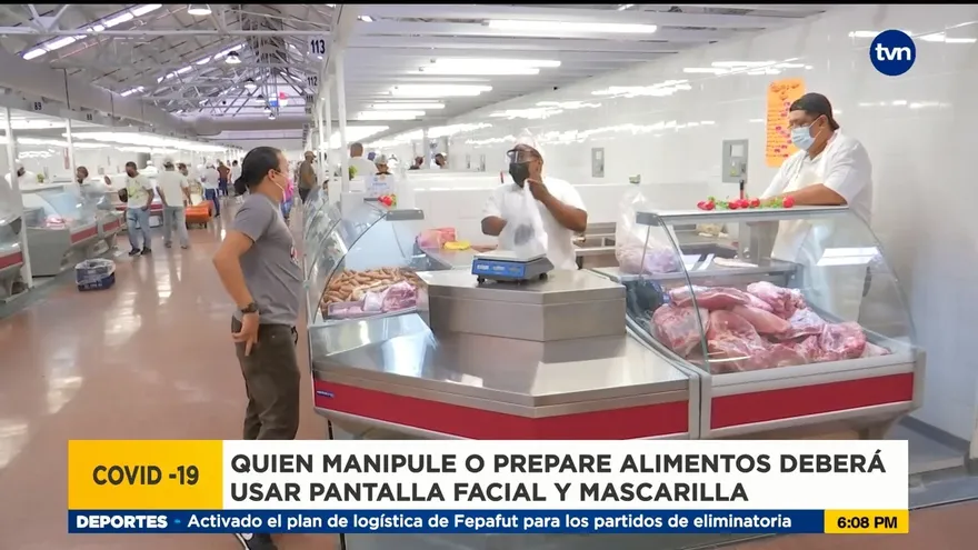 Uso obligatorio de pantalla facial para vendedores de comida en restaurantes