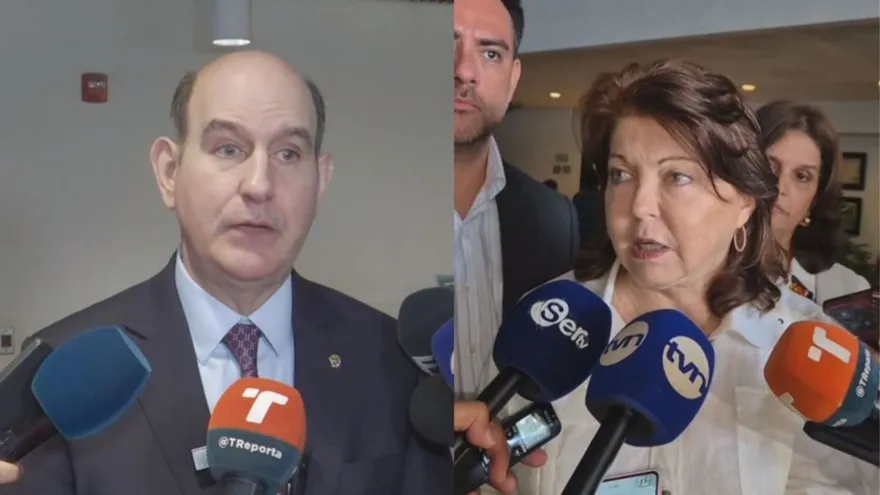 El ministro de Economía y Finanzas, Felipe Chapman y la directora de la AND, Roxana Méndez.