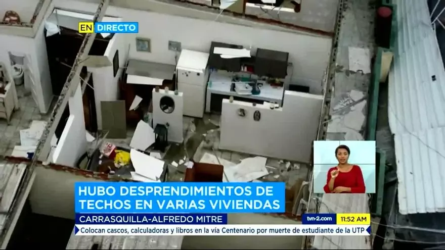 Desprendimientos de techos y caídas de árboles, resultado de mal tiempo en Panamá