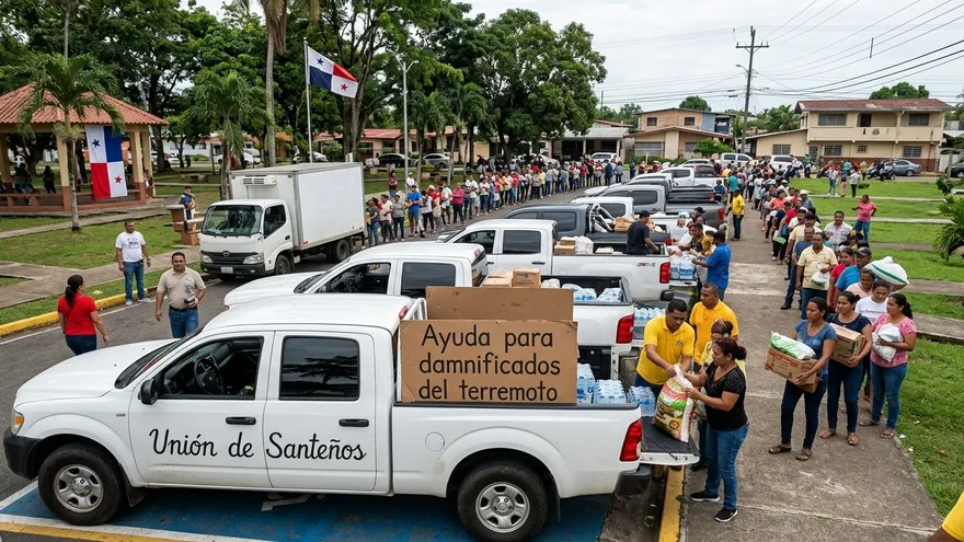 Unión de Santeños recolectará donaciones para llevar a los damnificados del terremoto. Imagen ilustrativa generada con inteligencia artificial.