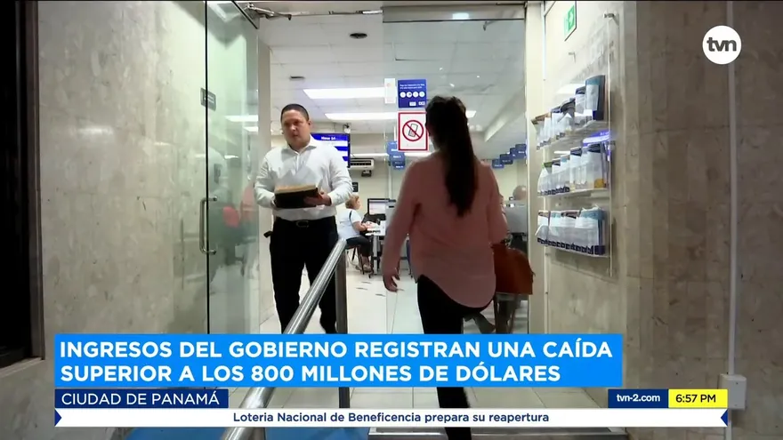 Ingresos del Gobierno registran una caída que supera los 800 millones de dólares