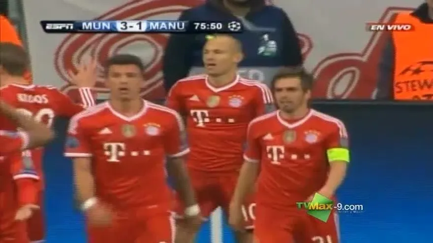 Robben hace el 3-1 del Bayern Munich sobre M. United