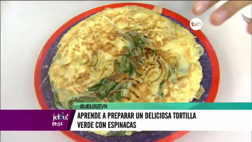 Tortilla verde de papas y espinacas