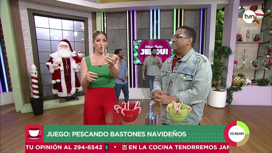 Juego: Pescando bastones navideños