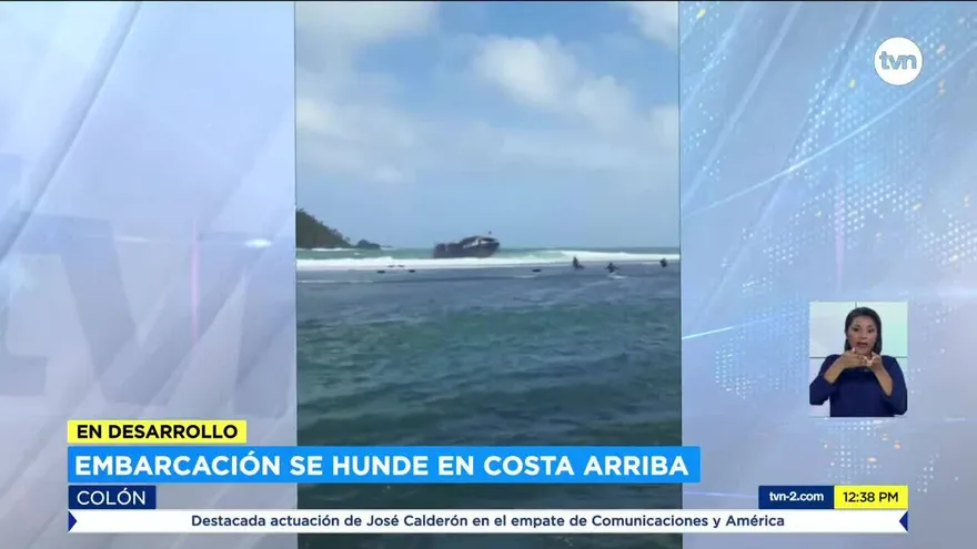 Encalla una embarcación en la Costa Arriba de Colón