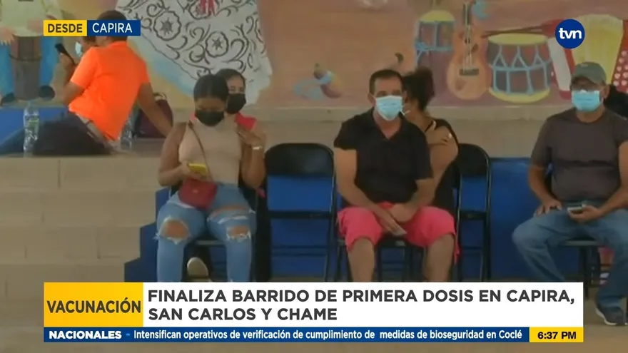 Cientos acuden a vacunarse en jornada de barrido en Capira, Chame y San Carlos